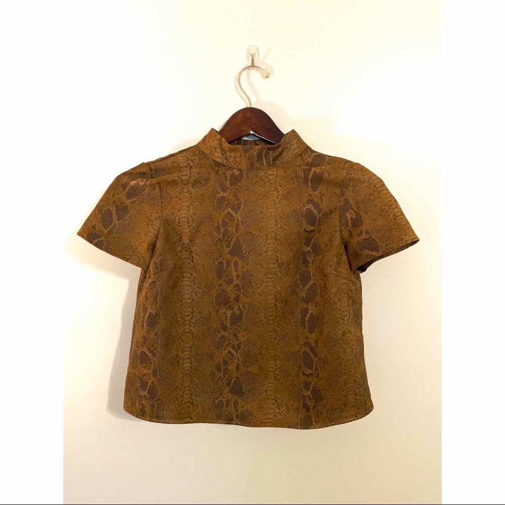 Snake skin Zara cropped blouse